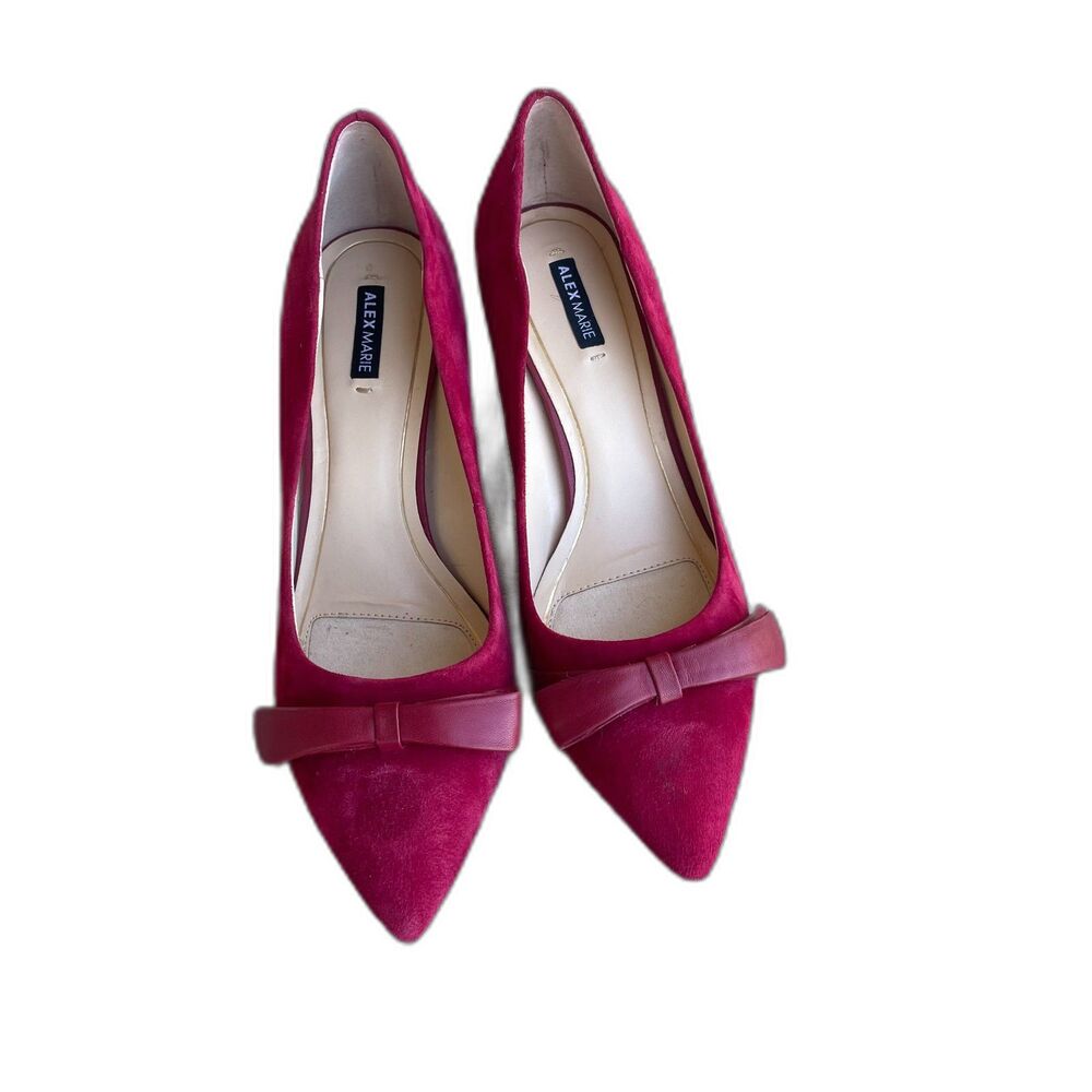 Alex Marie red suede bow holiday party heels size 7.5